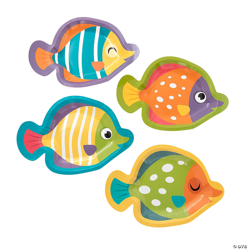 Under the Sea Party Fish-Shaped Paper Dessert Plates - 8 Ct. Image