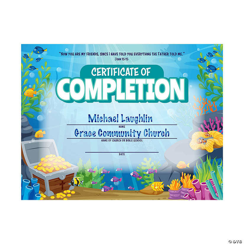 Under the Sea VBS Certificates of Completion - 25 Pc. Image