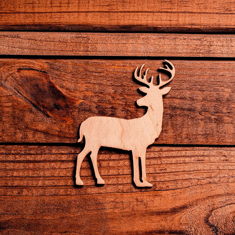 Unfinished Wood Co 5 inch Laser Deer Silhouette 4pc Image