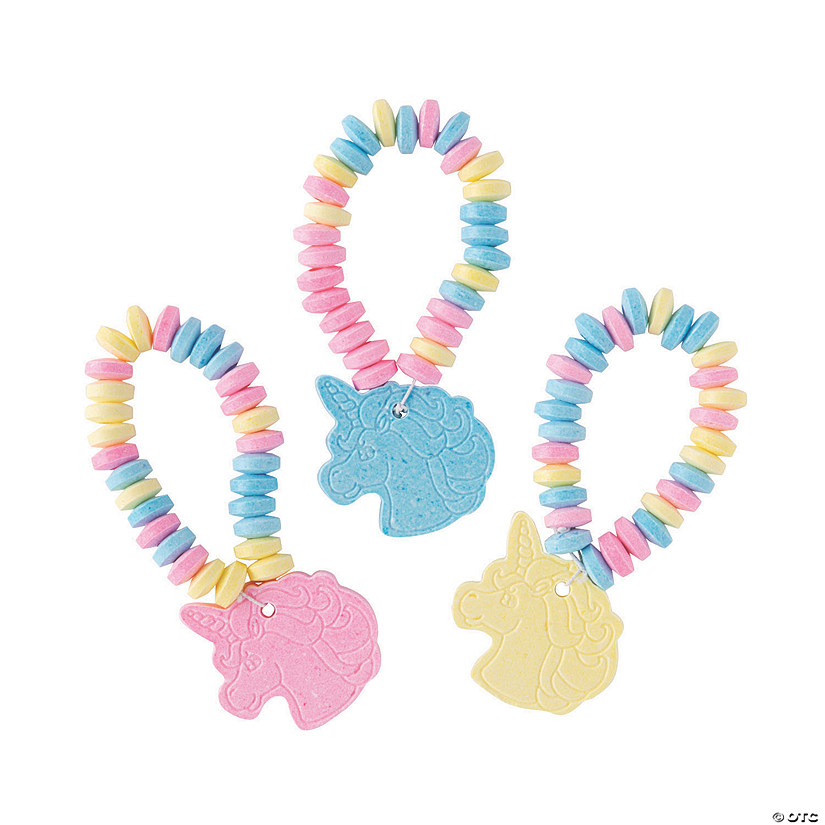 Unicorn Candy Bracelets - 12 Pc. Image