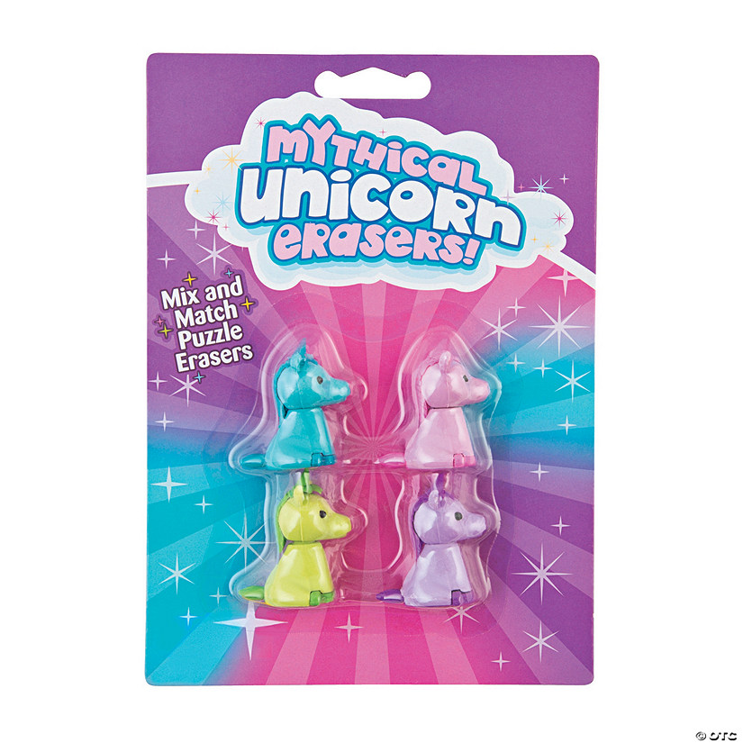 Unicorn Erasers Oriental Trading
