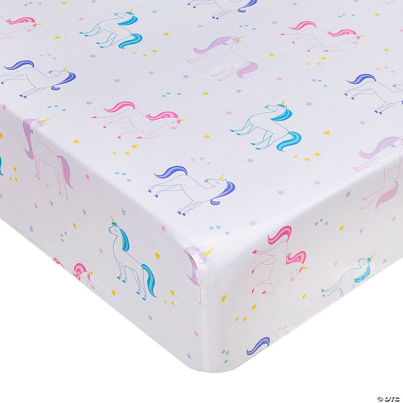 Unicorn Microfiber Fitted Crib Sheet Image