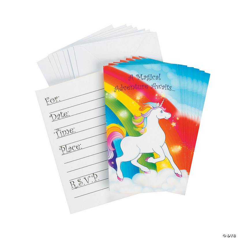 Unicorn Party Invitations - 8 Pc. Image
