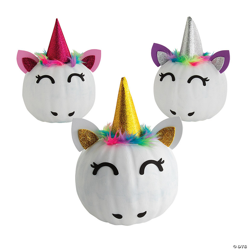 Unicorn Pumpkin Decorating Craft Kit - Makes 6 Image