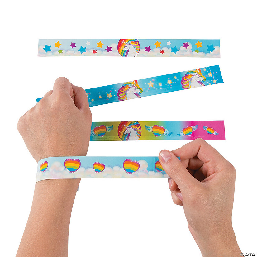 Unicorn Slap Bracelets - 12 Pc. Image