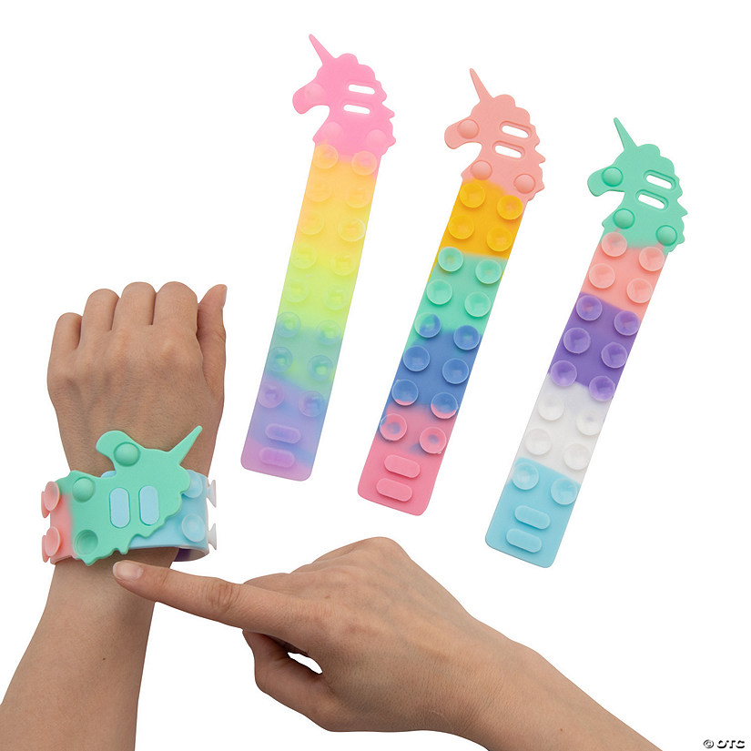 Unicorn Slap Pop Bracelets - 12 Pc. Image