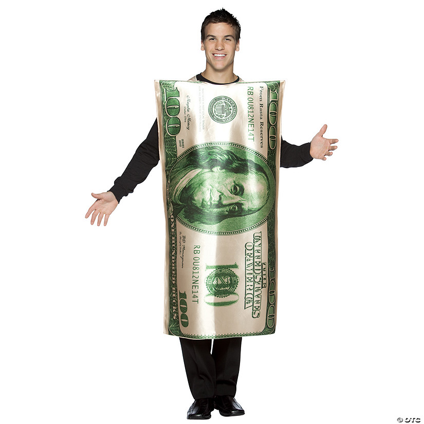 Unisex 100 Dollar Bill Costume Image