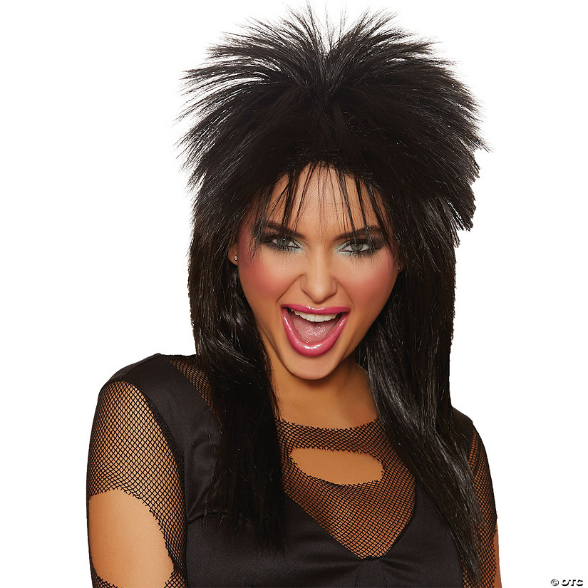 Unisex Black Rocker Wig Image