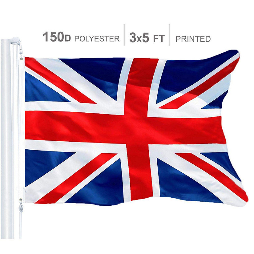 United Kingdom UK Union Jack Flag 150D Printed Polyester 3x5 Ft Image