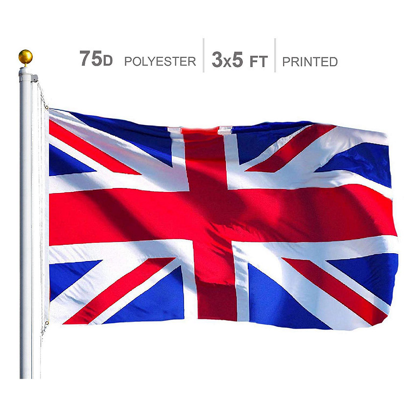 United Kingdom UK Union Jack Flag 75D Printed Polyester 3x5 Ft Image