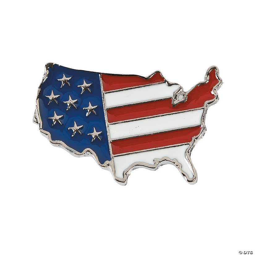 United States Flag Print Pins - 12 Pc. Image