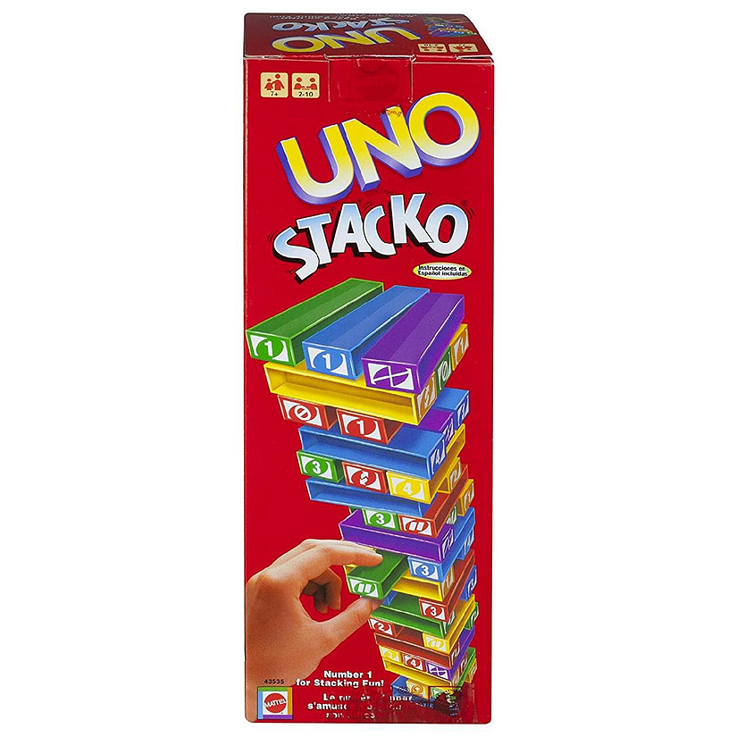 UNO Stacko Party Game Colored Stacking Blocks Balance Mattel
