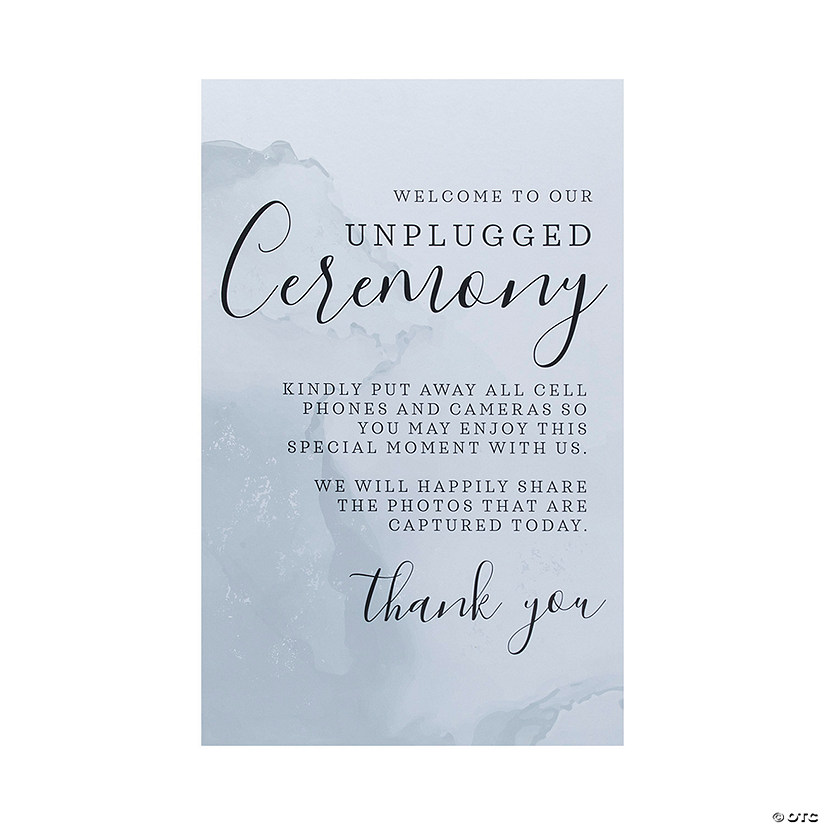 Unplugged Wedding Ceremony Sign with Easel Image