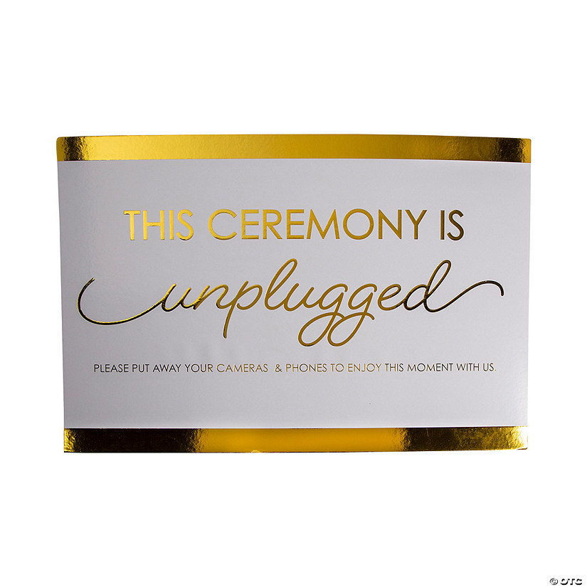 Unplugged Wedding Tabletop Sign with Easel Image