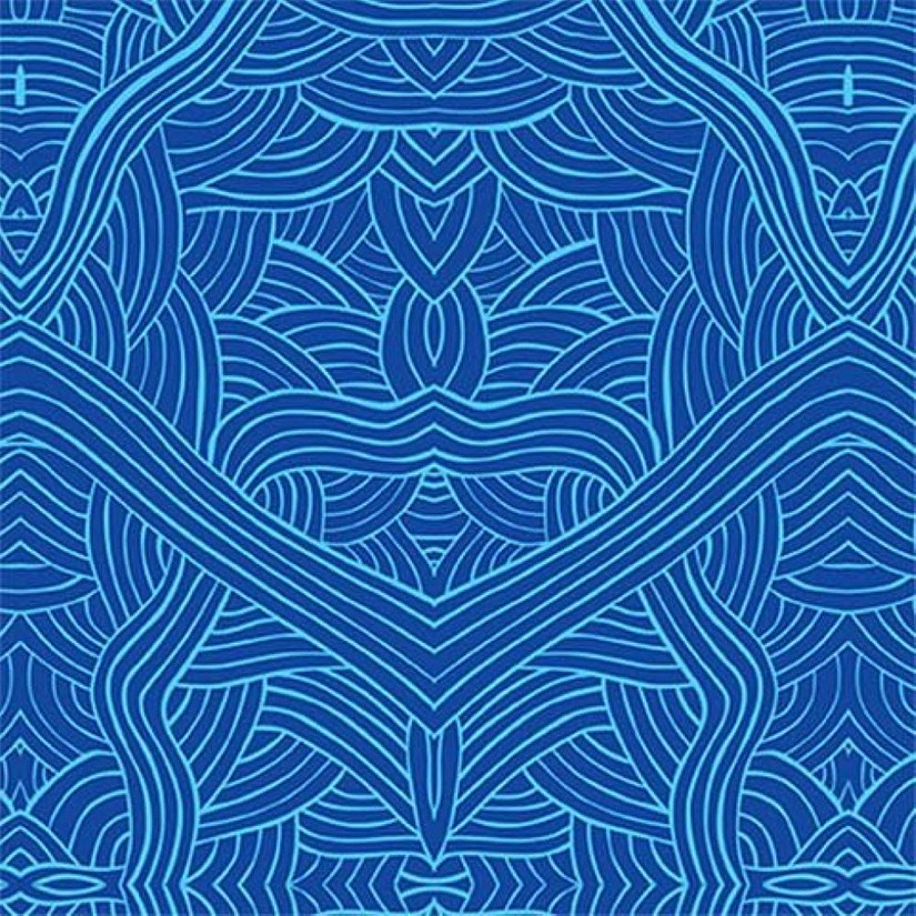 Untitled Blue by Nambooka Cotton Fabric Sold by the Yard by M S Textiles Image