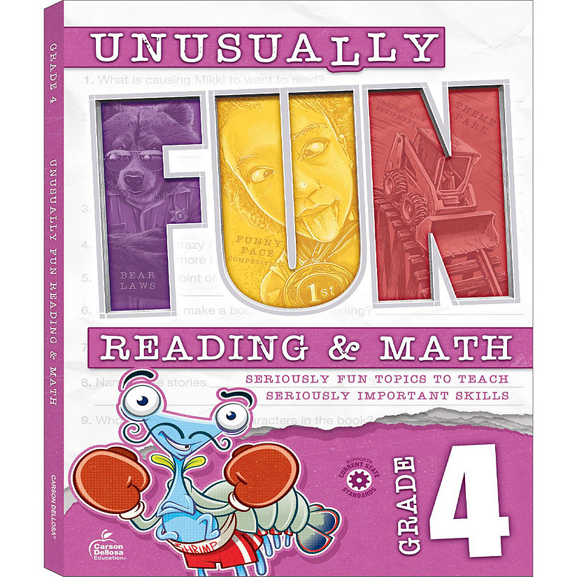 Unusually Fun Reading & Math Workbook, Grade 4 Image