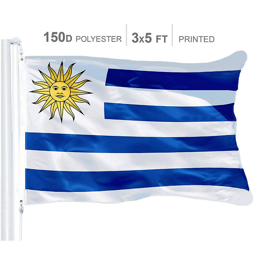 Uruguay Uruguayan Flag 150D Printed Polyester 3x5 Ft Image