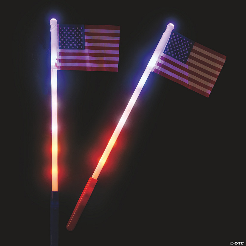 USA Light-Up Flags - 12 Pc. Image