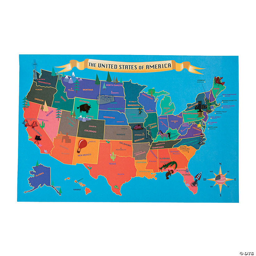 USA Map Sticker Scenes | Oriental Trading