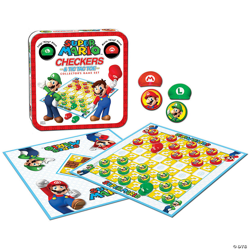 USAopoly Super Mario Checkers & Tic Tac Toe Collector's Game Set Image