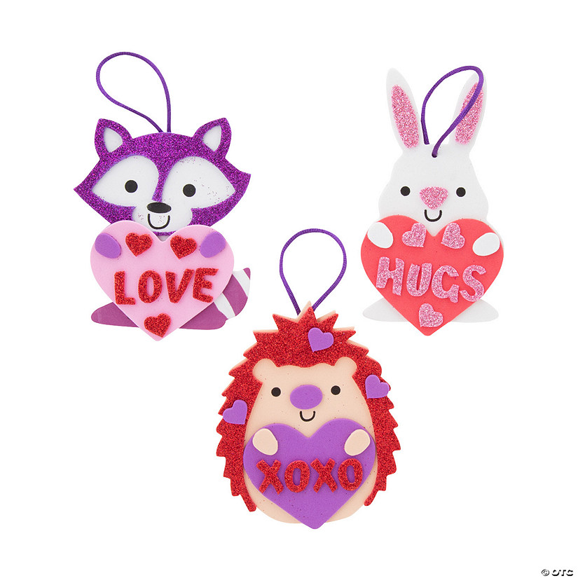 Valentine Animal Ornament Foam Craft Kit - Makes 12 Image