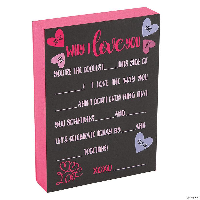 Valentine Chalkboard Tabletop Sign Image