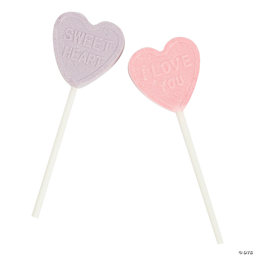Valentine Conversation Heart Lollipops - 46 Pc. Image