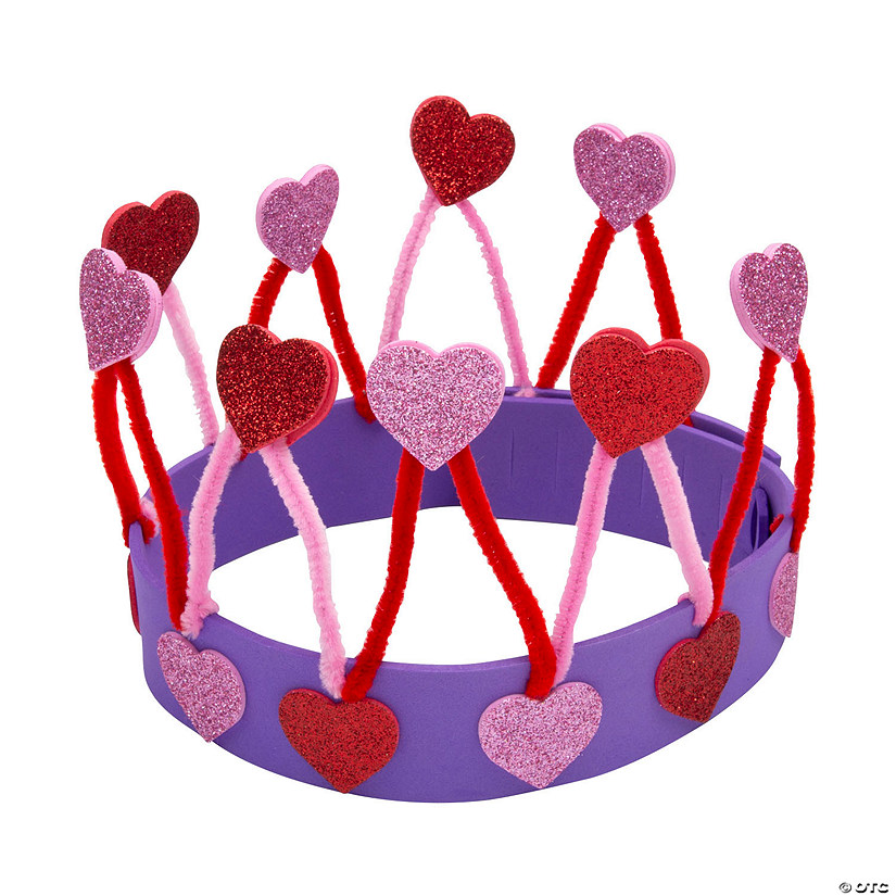 Valentine Heart Chenille Stem Crown Craft Kit - Makes 12 Image