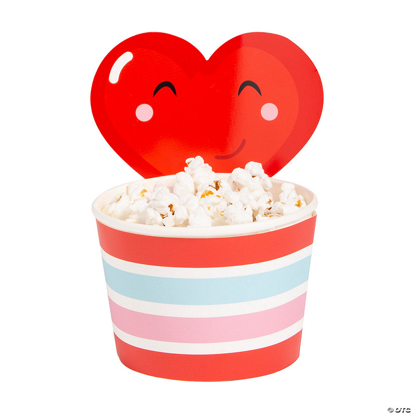 Valentine Heart Disposable Paper Snack Cups - 12 Ct. Image