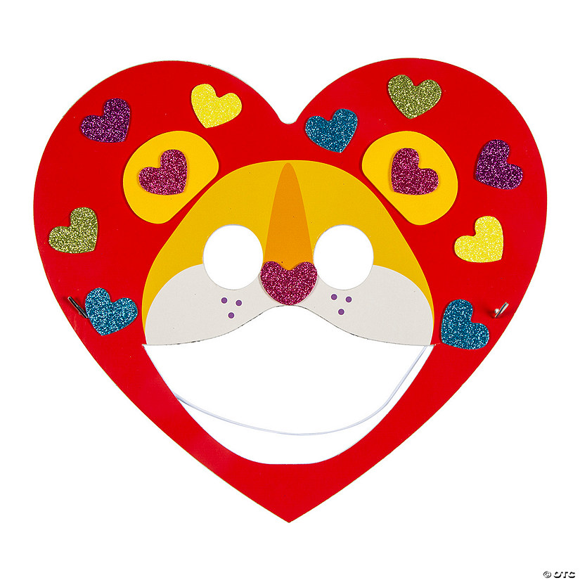 Valentine Lion Mask Craft Kit - Makes 12 Image