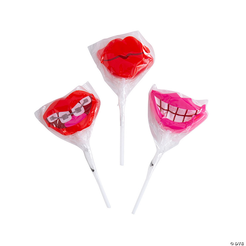 Valentine Lip Lollipops - 12 Pc. Image