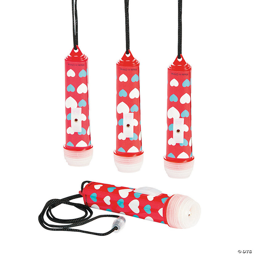 Valentine Mini Flashlights On A Rope - 12 Pc. Image