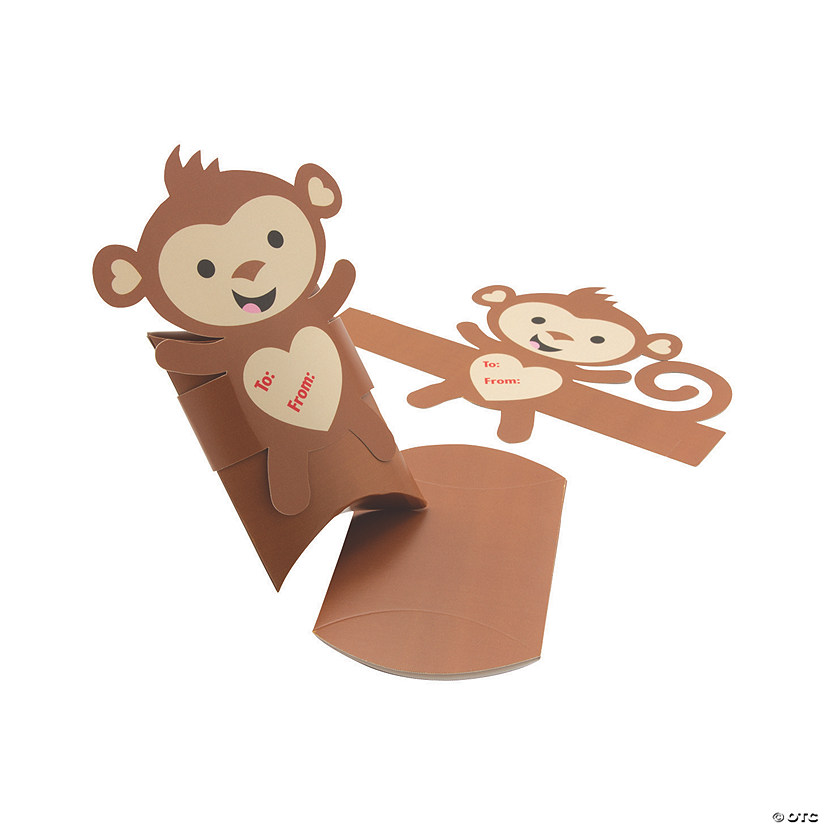 Valentine Monkey Pillow Boxes - 12 Pc. Image