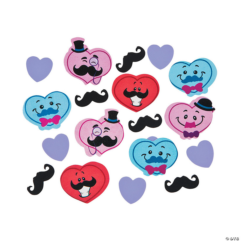 Valentine Mustache Confetti Image