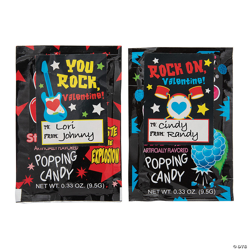 Valentine Pop Rocks<sup>&#174;</sup> Hard Candy with To/From Sticker - 12 Pc. Image