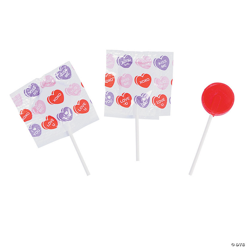 Valentine Printed Lollipops - 55 Pc. Image
