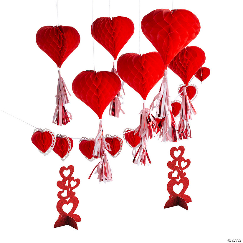 Valentine Red Hearts Decorating Kit - 9 Pc. Image