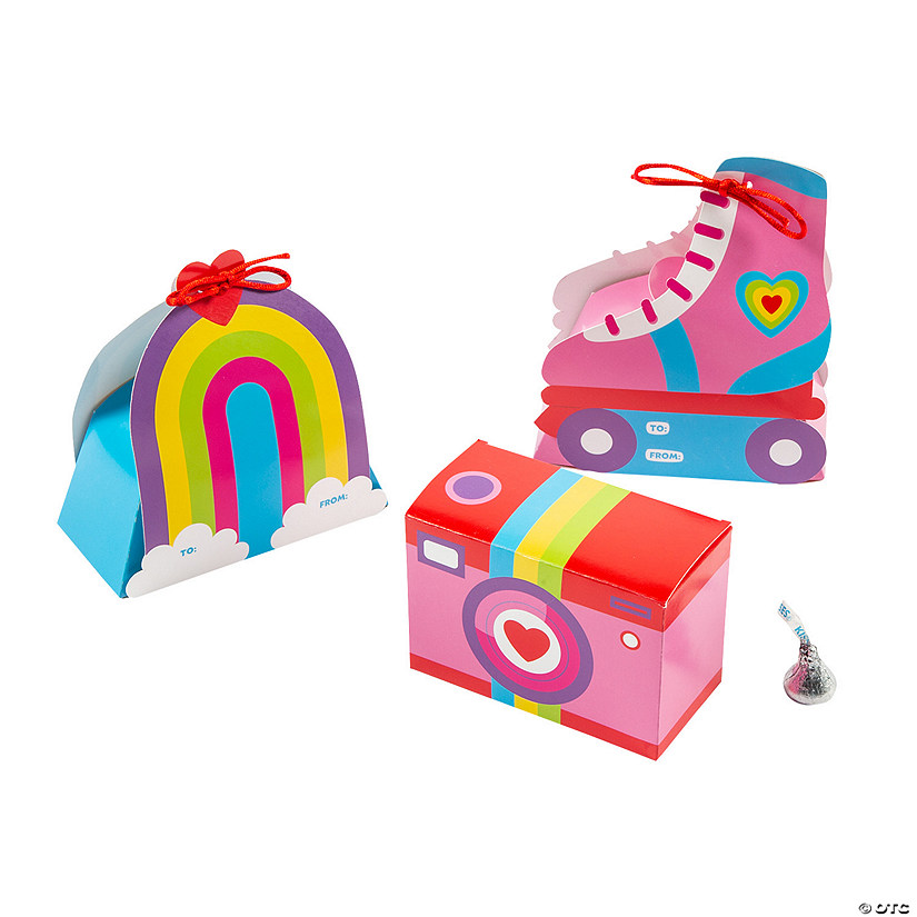 Valentine&#8217;s Day Assorted Shapes Treat Boxes - 12 Pc. Image