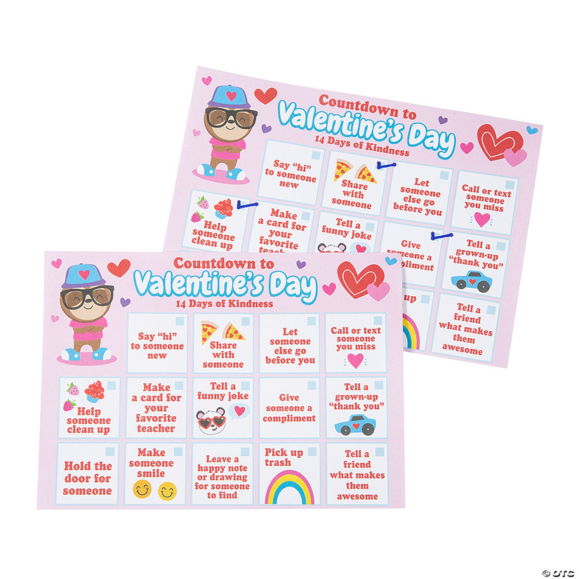 Valentine&#8217;s Day Kindness Countdown Activity Sheets - 24 Pc. Image