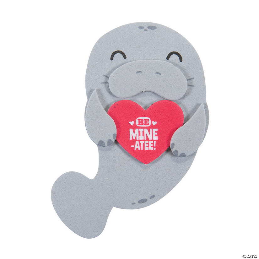 Valentine&#8217;s Day Manatee Magnet Craft Kit - Makes 12 Image