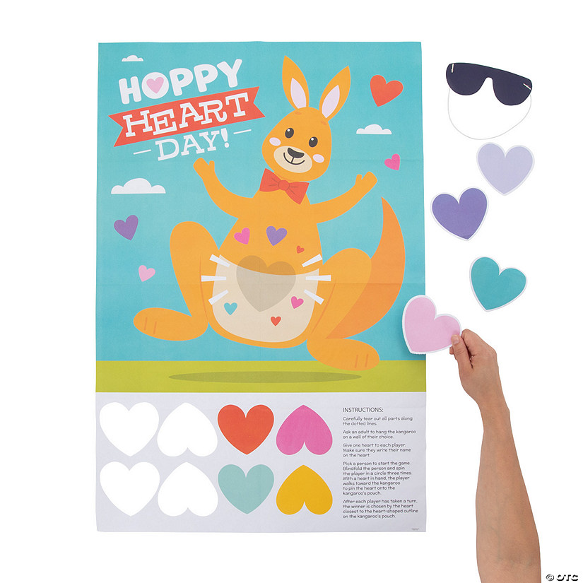 Valentine&#8217;s Day Pin the Heart on the Kangaroo Game Image