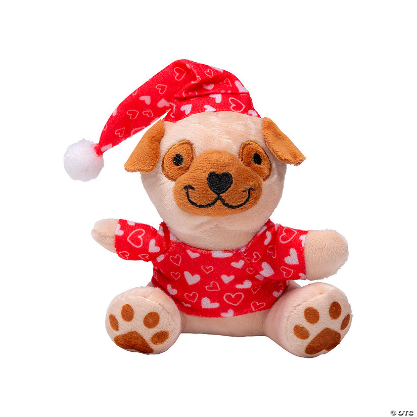Valentine&#8217;s Day Stuffed Pug in Pajamas - 12 Pc. Image