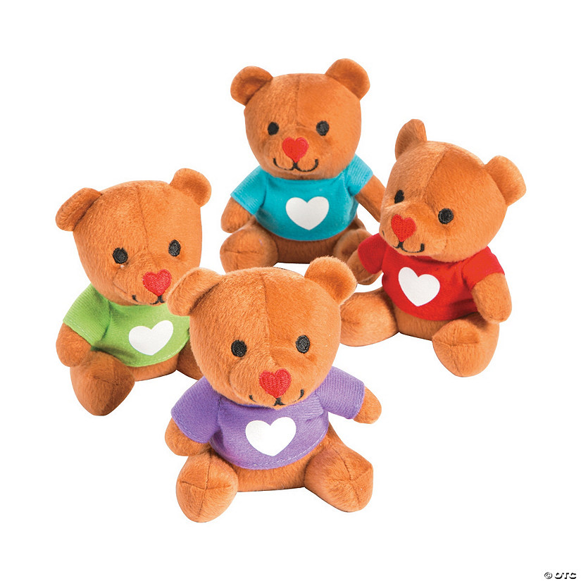 Valentine&#8217;s Day T-Shirt Stuffed Bears - 12 Pc. Image