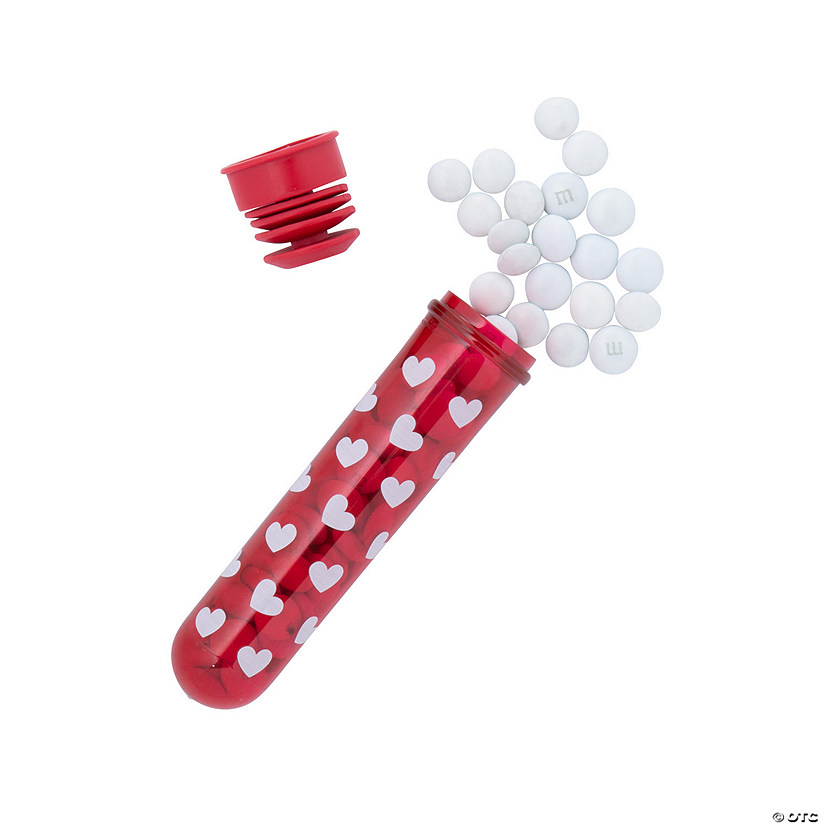 Valentine&#8217;s Day Tube BPA-Free Plastic Favor Containers - 12 Pc. Image