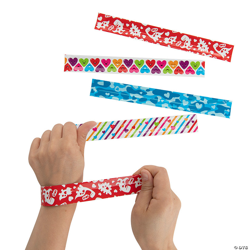 Valentine Slap Bracelets - 12 Pc. Image