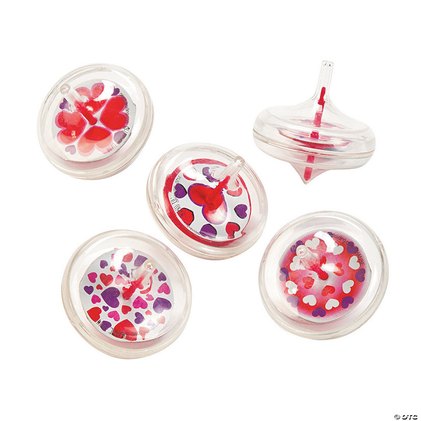 Valentine Spin Tops - 12 Pc. Image