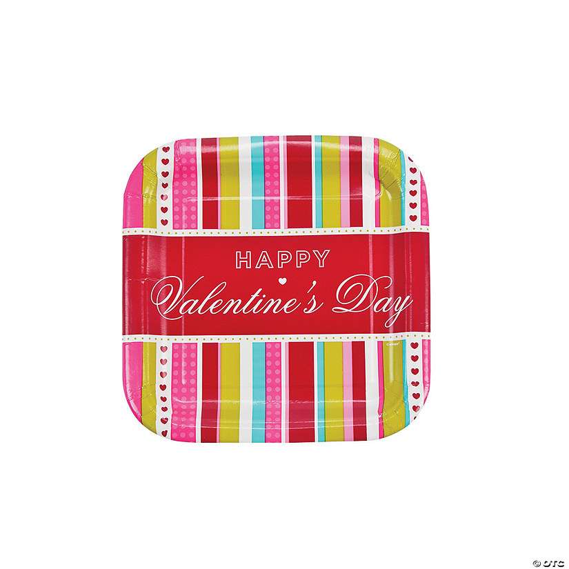 Valentine Stripe Dessert Plates Discontinued