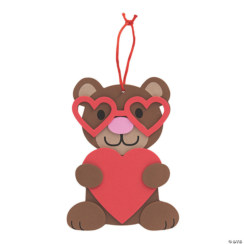 Valentine Teddy Bear Ornament Craft Kit - Makes 12 Image