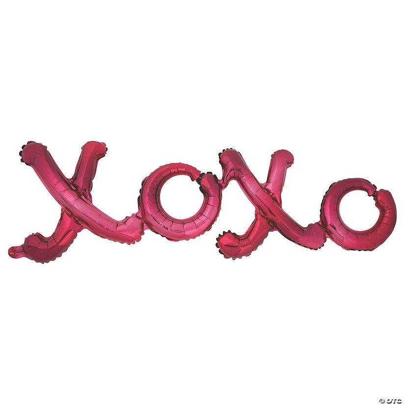 Valentine XOXO 38" x 10" Mylar Balloon Photo Prop Image