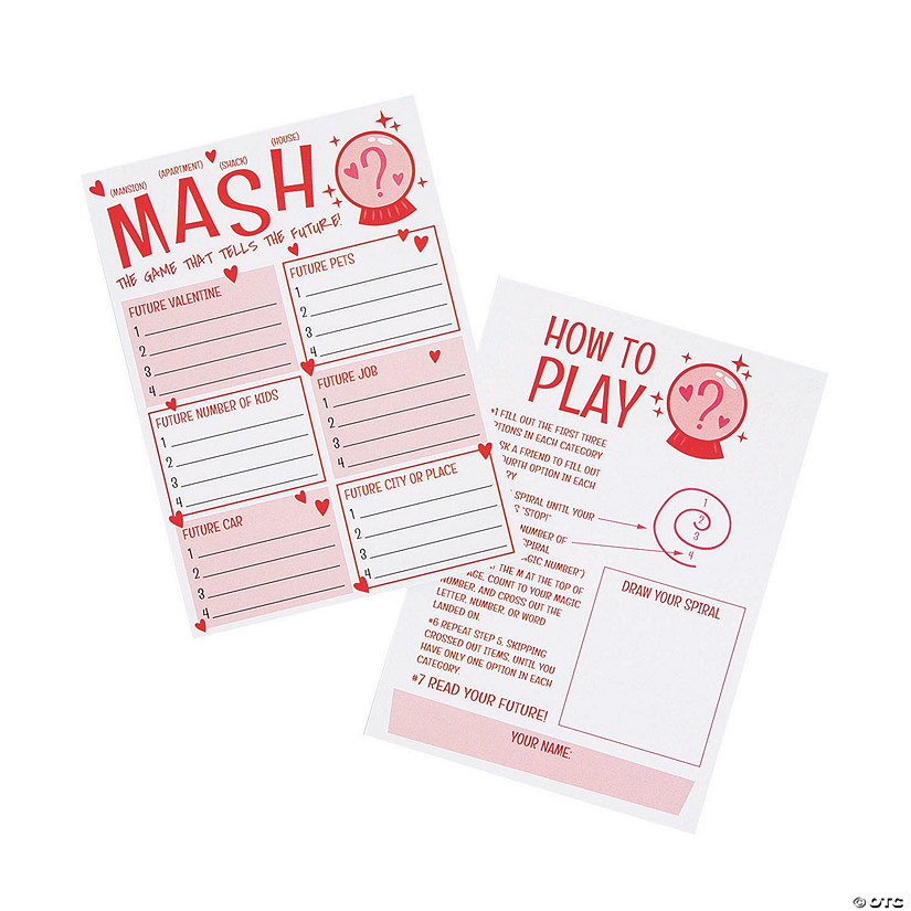 Valentine's Day MASH Game Cards Image